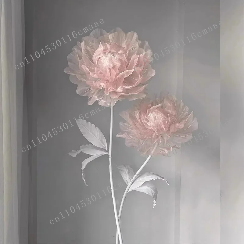 Peony flower simulation flower giant net safflower outdoor pink peony floral arrangement