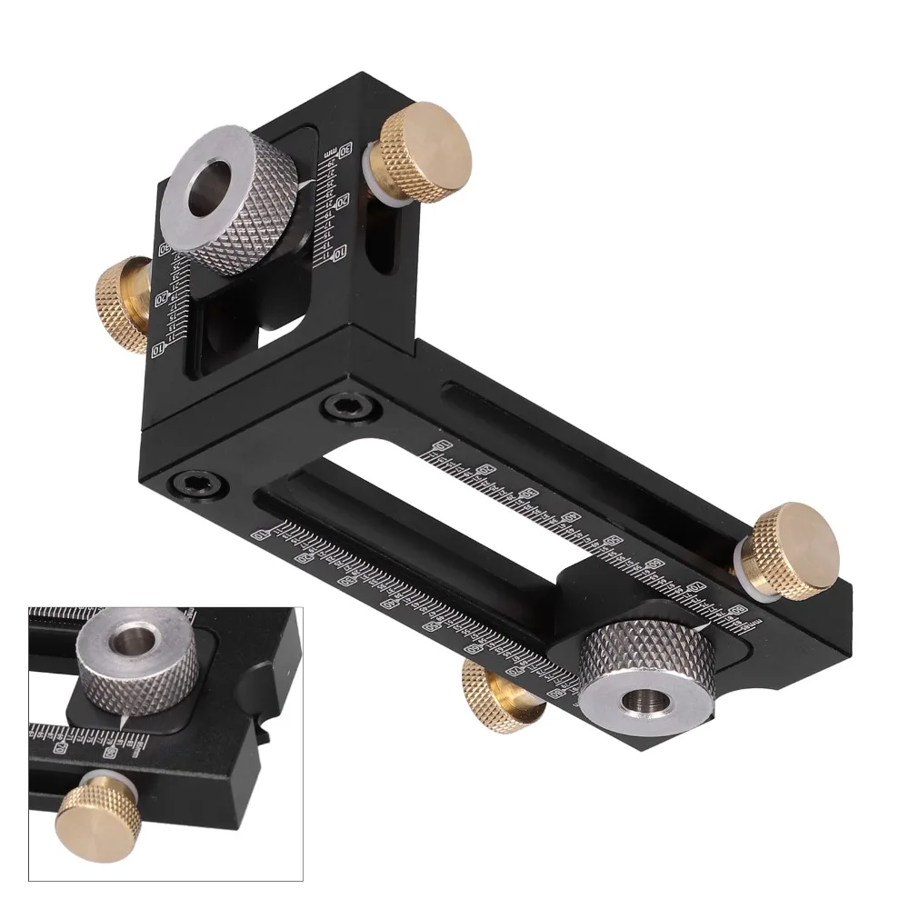 Cross Oblique Flat Head Drill Puncher Locator Graduated Metal Vertical Multi Angle Self Centering Doweling Jig Adjustable Width