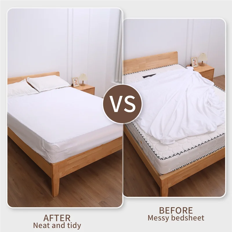 

RALCA-8Pcs Bed Sheet Holders Keep Sheets Tight Heavy Duty Lock Mattress Sheet Holder Corner Fitted Sheet Straps Fit Mattress