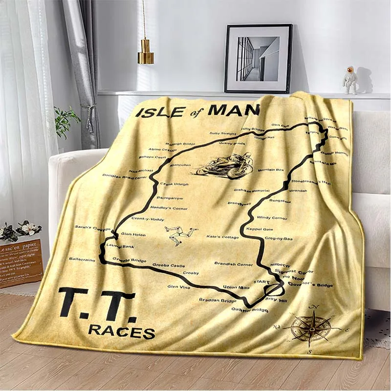 Isle of Man TT Throws Blanket Motorcycle competition Sofa Blanket  Adults and Children Bedroom Living Room Decoration Blanket