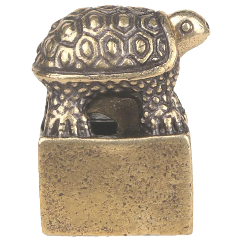 

Style Brass Tortoise Stamp Desktop Decor Accessory Retro Turtle Ornament for Home Office Tabletop Decoration