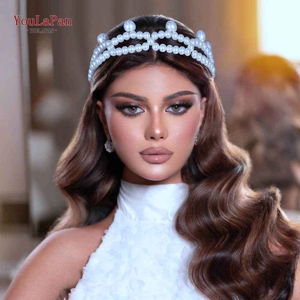 

YouLaPan Wedding Bridal Headband Elegant Headpiece Pearl Bride Hair Accessories Women Hair Band Jewelry Party Hairwear HP885