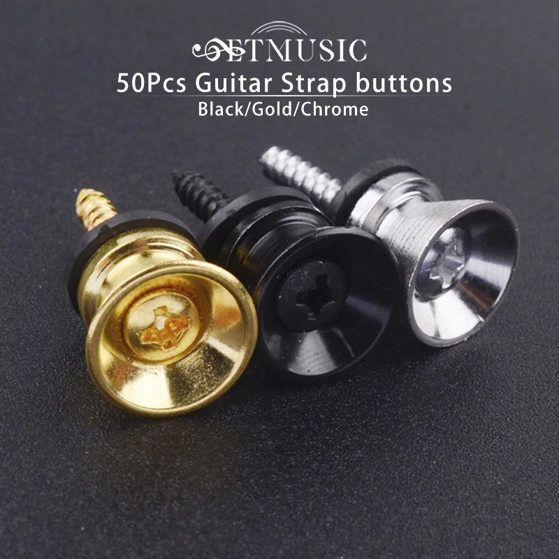 50pcs Guitar Strap Lock Locking Pegs Pin Metal End Strap Button for Acoustic Classical Electric Bass Guitar Ukulele Part