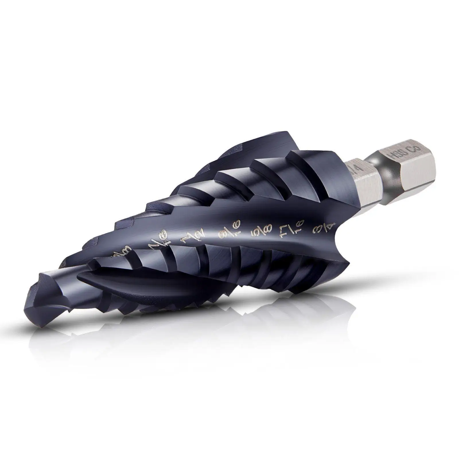 

Adjustable Step Drill Bit 1/4-3/4in 1/4in Hex Shank with 4-Flute and 118° Point TiAlN for Durability