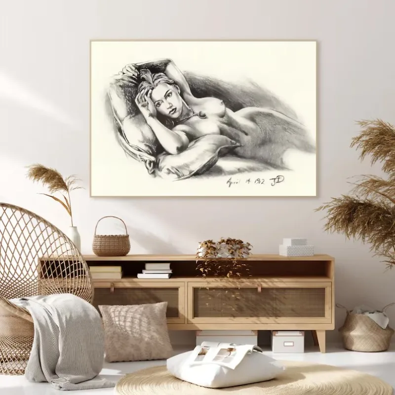 Titanic Movie Heroine Rose Portrait Poster Kate Winslet Sketch Canvas Painting Print Wall Art Picture for Living Room Home Decor