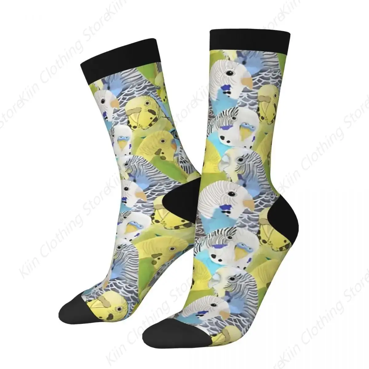 Budgie Parakeets Socks Harajuku High Quality Stockings All Season Long Socks Accessories for Unisex Birthday Present