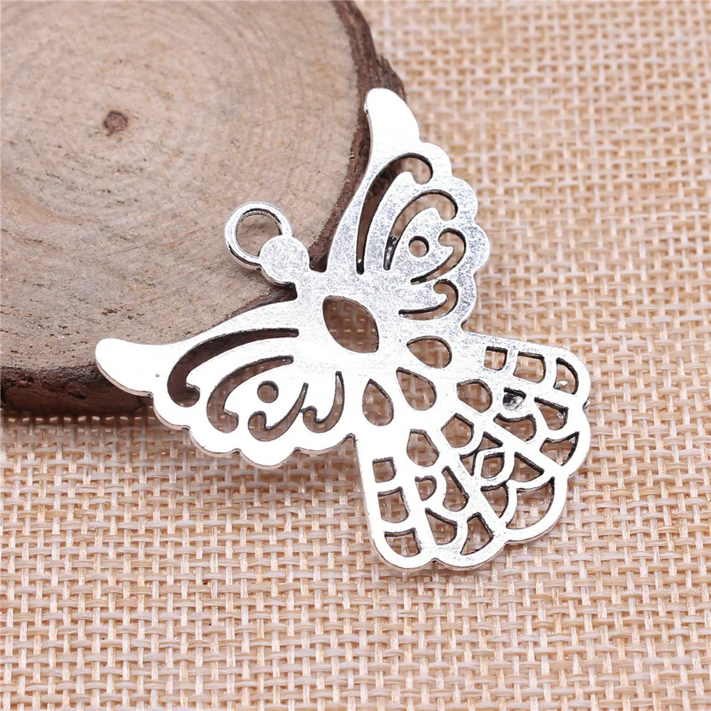8pcs 41x39mm(1.61x1.54inch) Antique Silver Color Angel Guardian Angel Charms Pendants DIY Jewelry Making Accessories