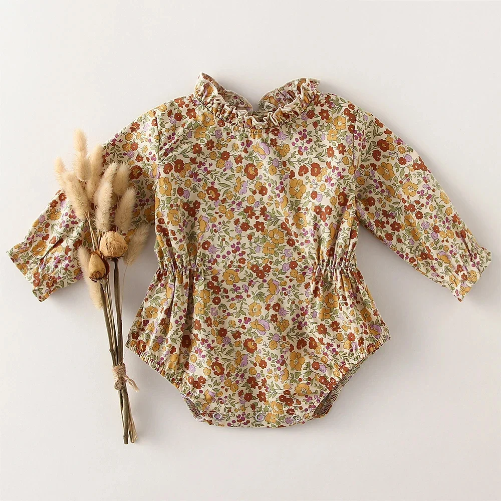 Newborn Photography Props Accessories Baby Girl Romper Spring Sumer Floral Long Sleeve Baby Clothing Jumpsuit