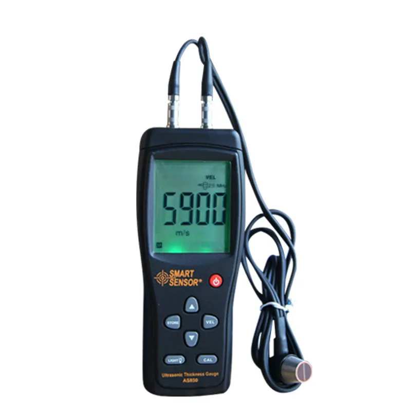 

AS850 Ultrasonic Thickness Gauge SMART SENSOR meter Portable plastic Steel Aluminium Thickness tester 1.2~225mm 1000~9999m/s