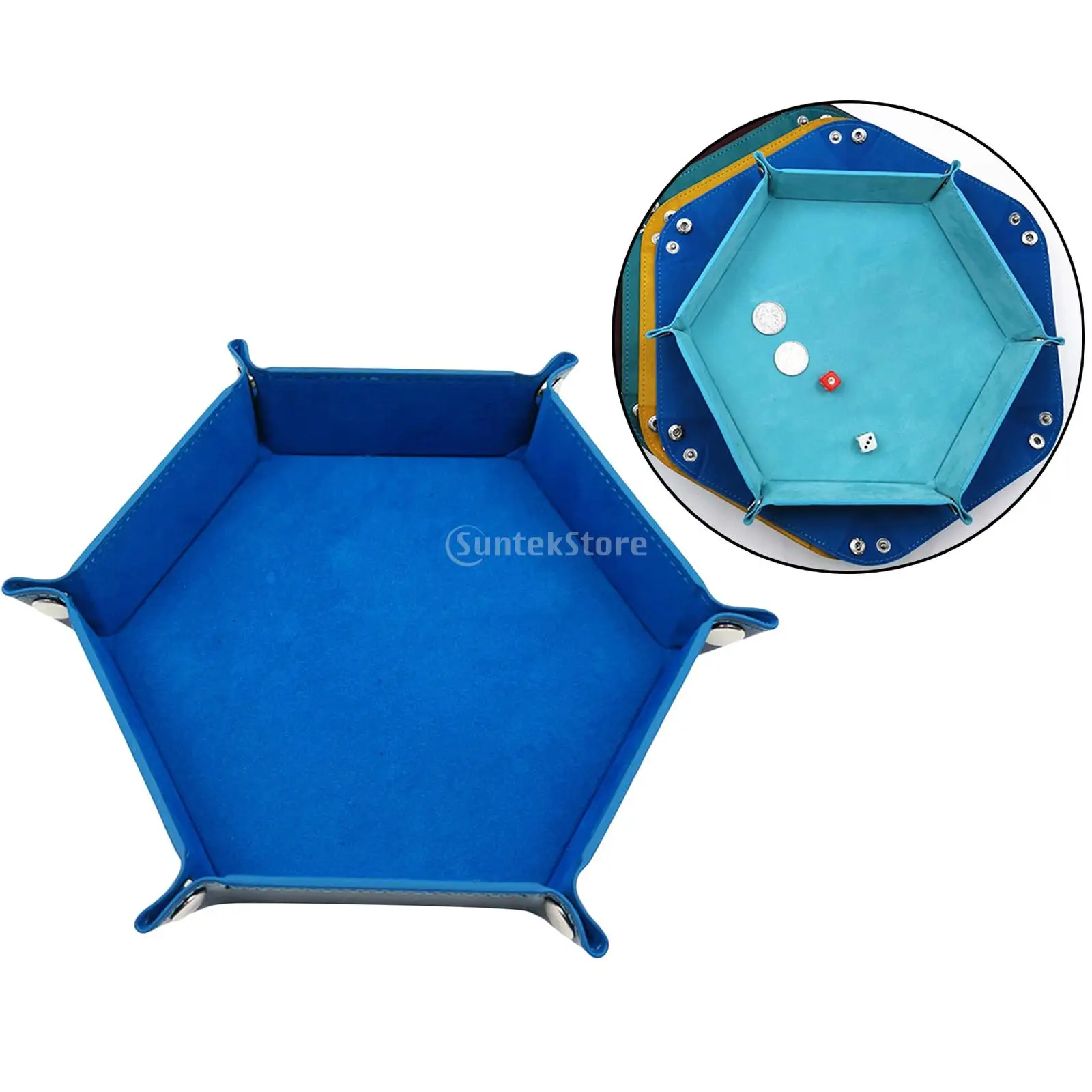 Có Thể Gập Lại Xúc Xắc Khay Da PU Lục Giác Gấp Xúc Xắc Khay Hộp Xúc Xắc Trò Chơi Khay Để Nhập Vai DND Trò Chơi Xúc Xắc Bàn Bảo Quản board Game