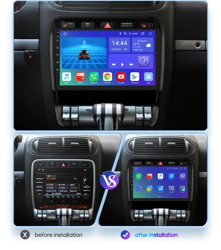 Imagen 2 del producto Hizpo 7862 Radio de coche para Porsche Cayenne 1 2002-2010 2 Din Android 13 reproductor de vídeo Multimedia estéreo GPS Carplay + navegación automática