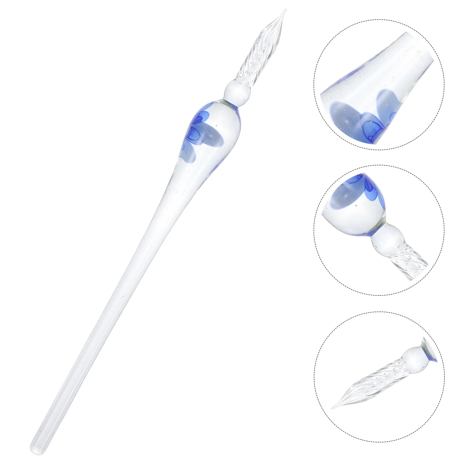 

Vintage Glass Dip Pen Handmade Transparent Calligraphy Pen for Practice Writing Drawing Signing Portable Lightweight Signature