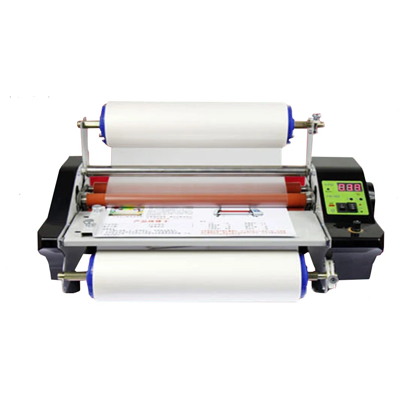 maquina de estratificacao foto auto adesiva eletrica etiqueta de cristal laminacao quente e fria laminador de papel fm360s 01