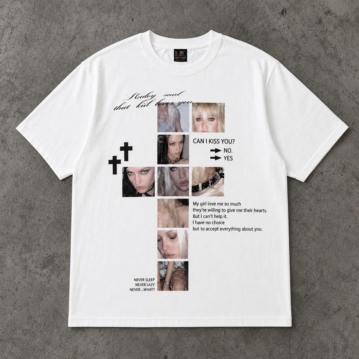 Y2K Dark Goth Emo Photo Collage Subculture Themed Casual Daily Streetwear T Shirt Unisex Oversized Cotton Summer Graphic Tee