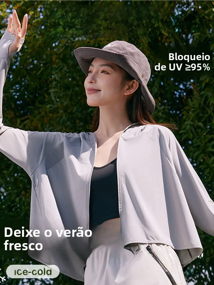 女性の夏用軽量フード付きオープンカーディガン-uv-保護服通気性長袖アウトドア活動保護コート