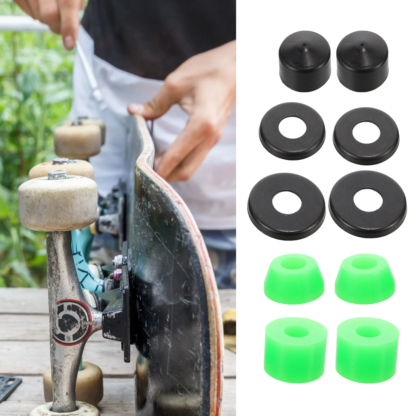 1Set Skateboard Shockproof Absorber Kit Vibration Damping Bushings Longboard Truck Replacement Parts