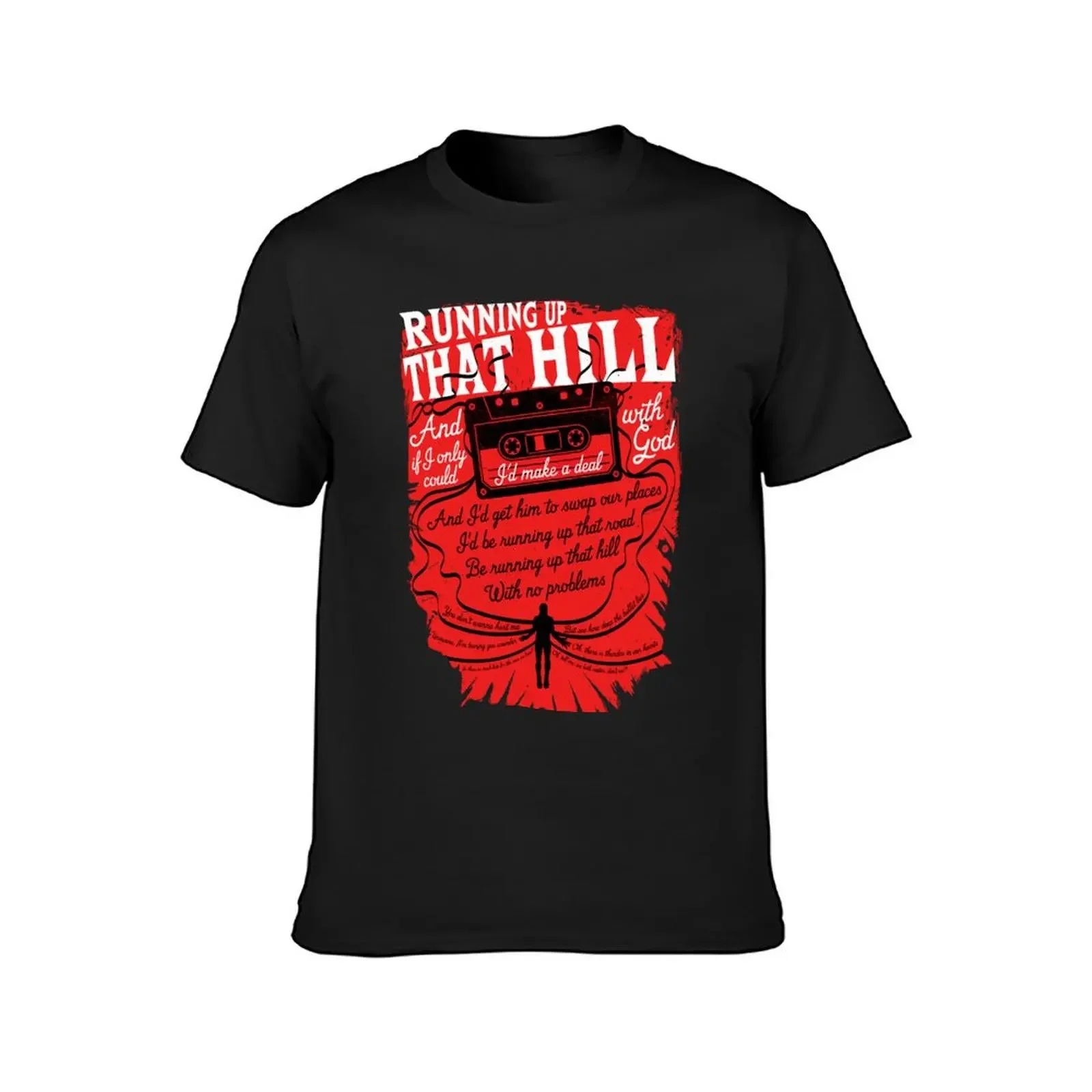 Running up that hill t-shirt plain heavyweights abbigliamento vintage felpe per uomo