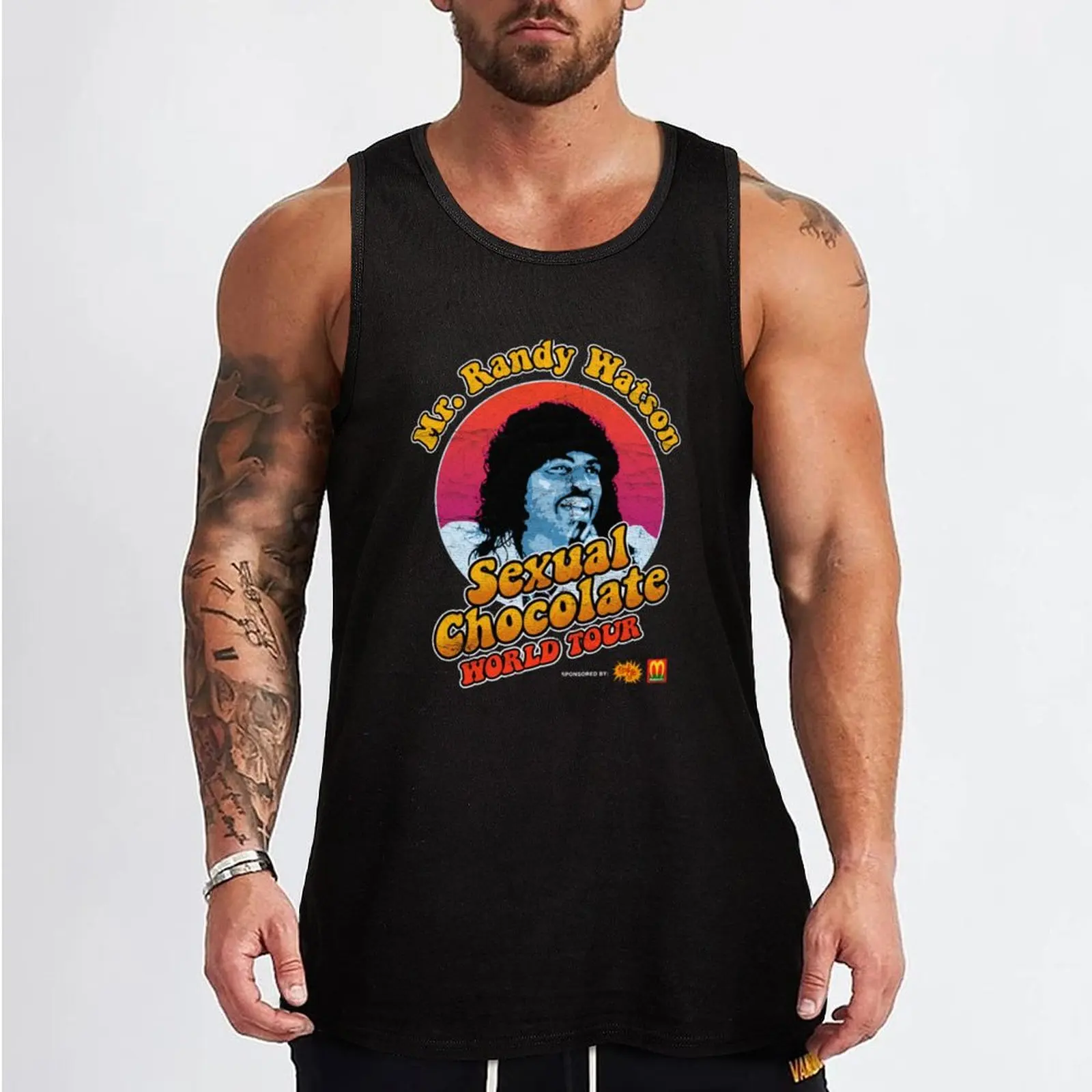 Randy Watson-Chocolate Sexual-Coming to America Filme de alças, Ginásio T-shirts dos homens, Roupas Masculinas, Top sem mangas