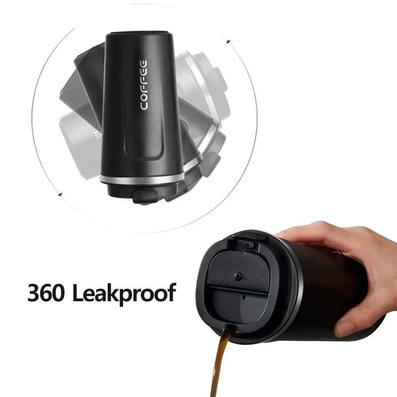 1PC 380ml Mug Stainless Steel Car Coffee Mug Leak-Proof Thermos Travel Thermal Vacuum Flask Insulated Cup Thermos Water Bottle