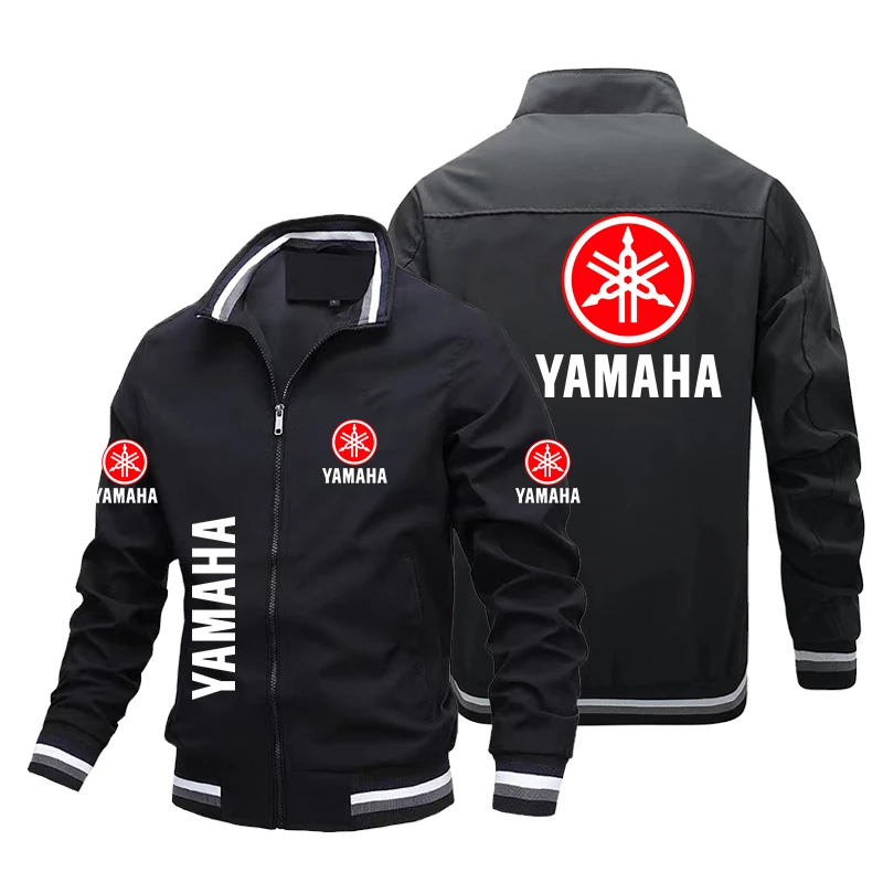 2024 New Men\'s Jacket yamaha motorcycle Logo Print Jacket trendy Casual Loose Men\'s biker Jacket Oversized yamaha clothing S-5XL