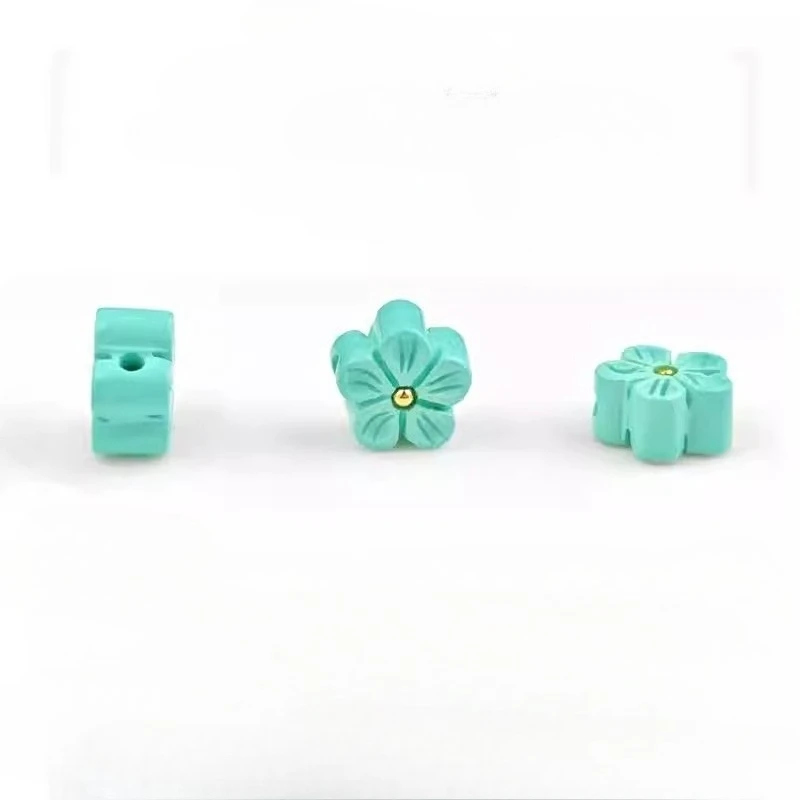 Magnesite inlaid plum blossom through hole accessories DIY jewelry