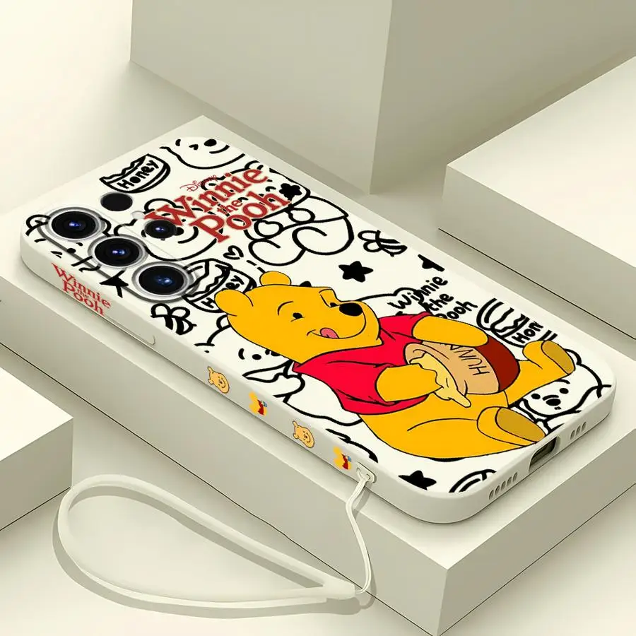 Funda de teléfono de Winnie de Disney The Pooh para Samsung Galaxy S24 Ultra S20 FE S22 S23 Ultra 5G S21 Plus S22 funda de lujo de silicona