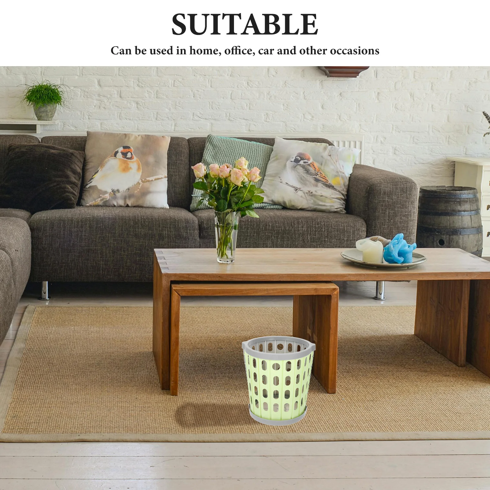 

1 set 1 Set Foldable Trash Can Garbage Bin Plastic Waste Bucket Bedroom Bathroom Kitchen Simple Design Household Rubbish