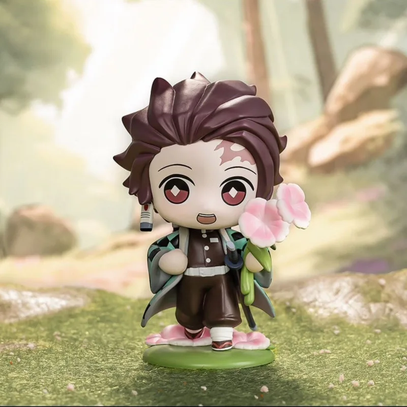 Boîte aveugle de tueur de démons, dessin animé mignon, série de fleurs de naissance, Tanjiro Nezuko Zenitsu, figurine modèle périphérique, ornement cadeau