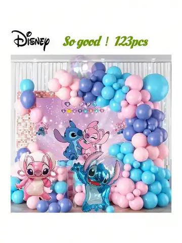 1 सेट डिज्नी 123 पीस लिलो और स्टिच थीम हैप्पी बर्थडे लेटेक्स बैलून सेट फैमिली बर्थडे पार्टी डेकोरेशन लेटेक्स बैलून 10 best sales डेको सिलाई - №1