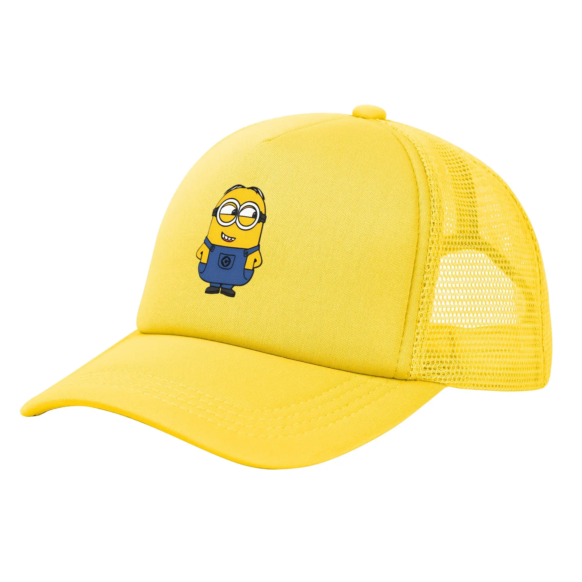 Cooling Breathable Minions Characters Logo Mesh Golf Hat Caps Men Women Kawaii Adjustable Foam Trucker Hat For Casual Wear view 3