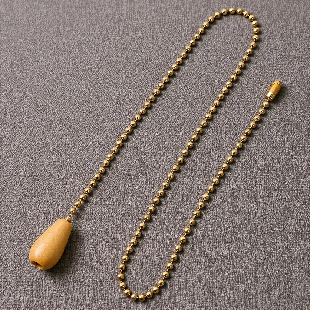 Handcrafted Solid Wood Light Pull Chain Handle Smooth Ergonomic Pull Cord for Bathroom Bedroom Ceiling Light Fixture Decor