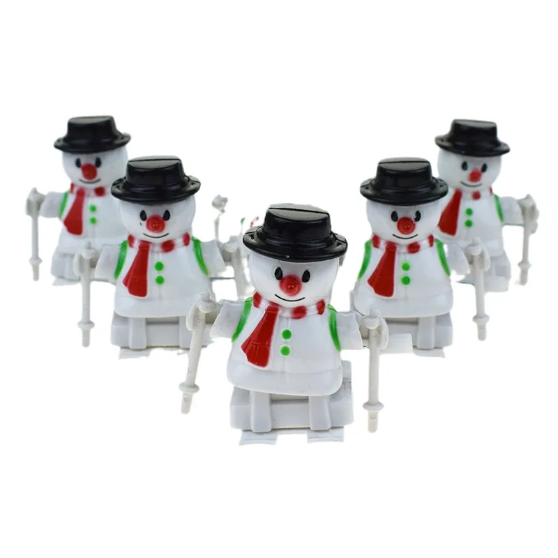 1 Pcs Novelty Funny Clockwork Ski Christmas Snowman Model Clockwork Toy Simulation Snowman Toys For Children Christmas Gifts