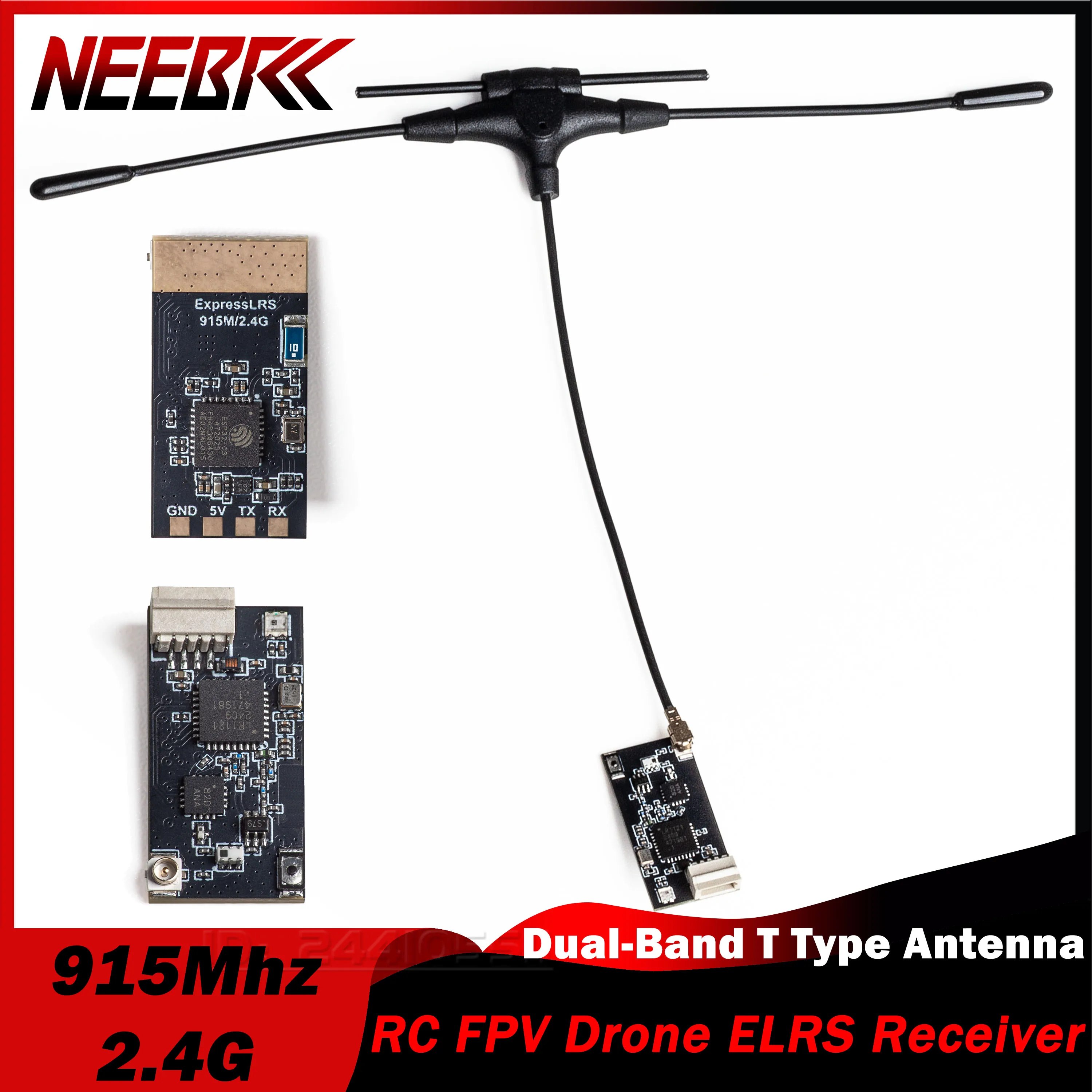 

915Mhz/2.4G Drone Dual-Band T-Type Antenna ELRS ExpressLRS Receiver IPEX for RC FPV Racing Long Range Airplane Freestyle Part