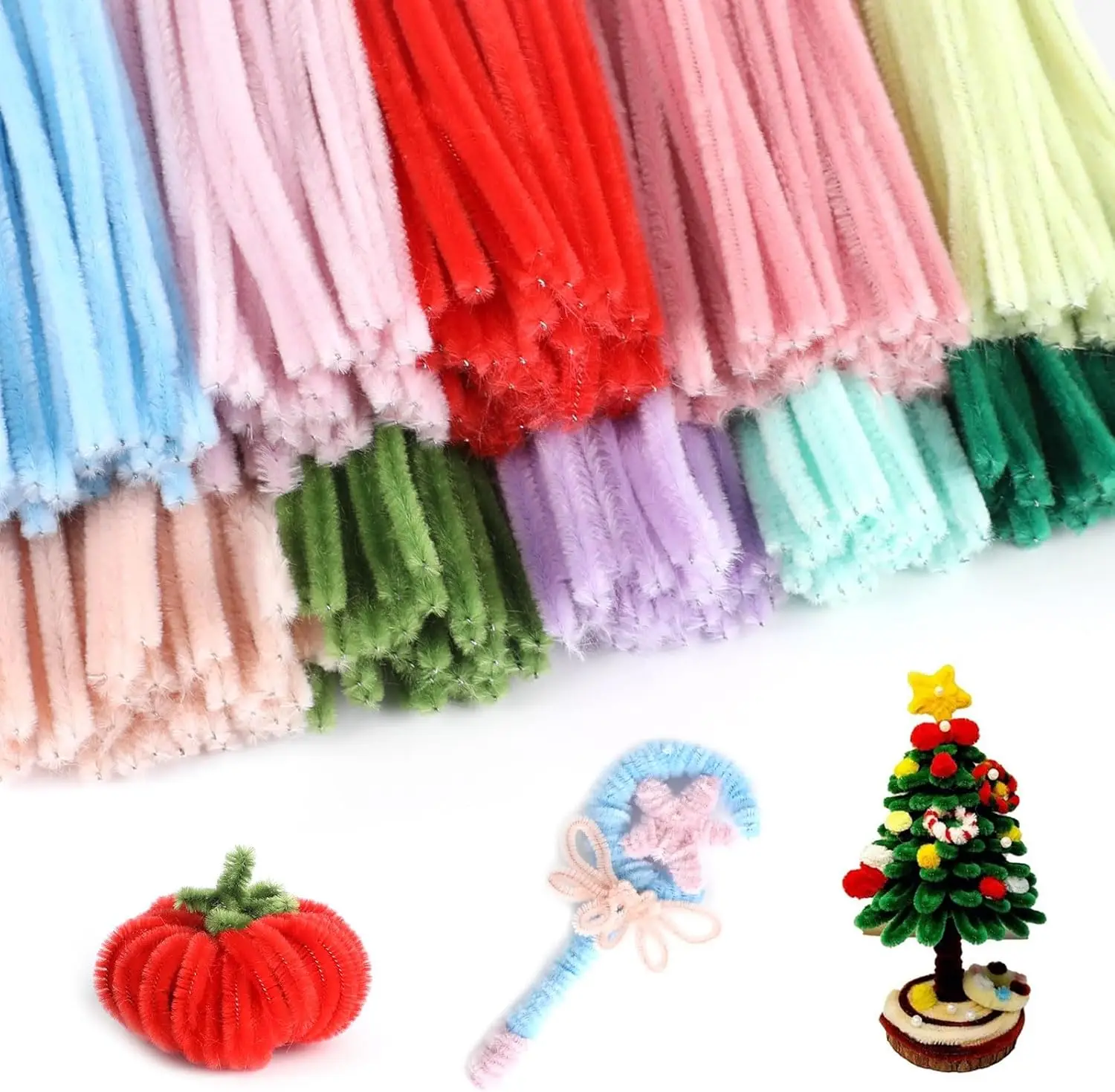 

1000 шт. разноцветных синельных проволок для поделок, декора на Пасху и Рождество, рукоделия и творчества