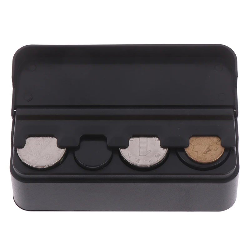 Car Black Coin Case Loose Change Storage Box Small Money Wallet Holder Organizer