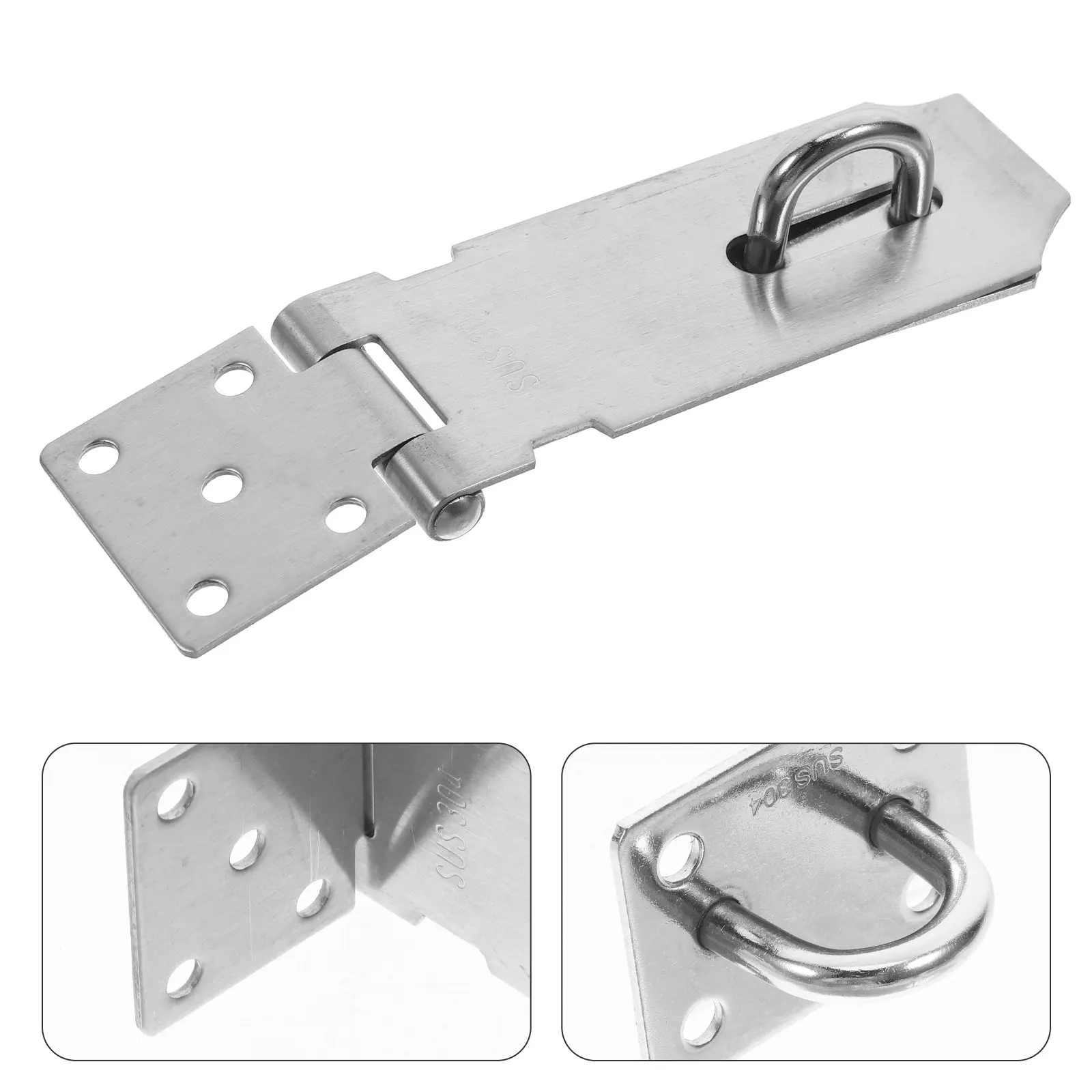 Stainless Steel Door Latch Hasp Heavy Duty Security Lock for Cabinets Sheds Barn Doors Gates Outdoor Indoor Use Latch Guard