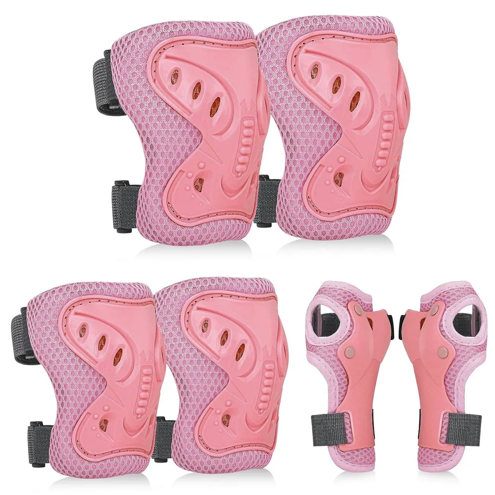 6PCS Kids 3-10 Years Knee Elbow Pads Guards Protective Gear Set for Roller Skates Cycling Bike Skateboard Scooter Riding Sports