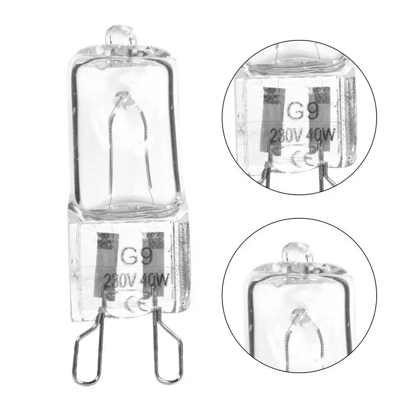 G9 Oven Light High Temperature Resistant Durable Halogen Bulb Lamp For Ovens Microwave Refrigerators Fans 40W 500℃ Pin Bulb