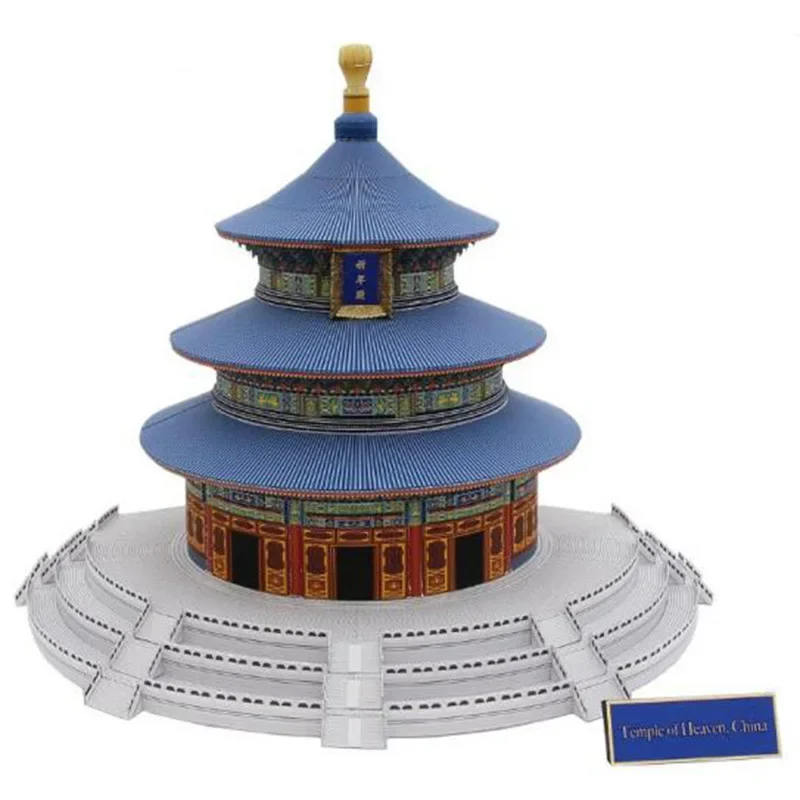 28cm animal model China Temple of Heaven Animal Sculpture Papercraft bedroom Living Room handmade DIY Geometric origami model