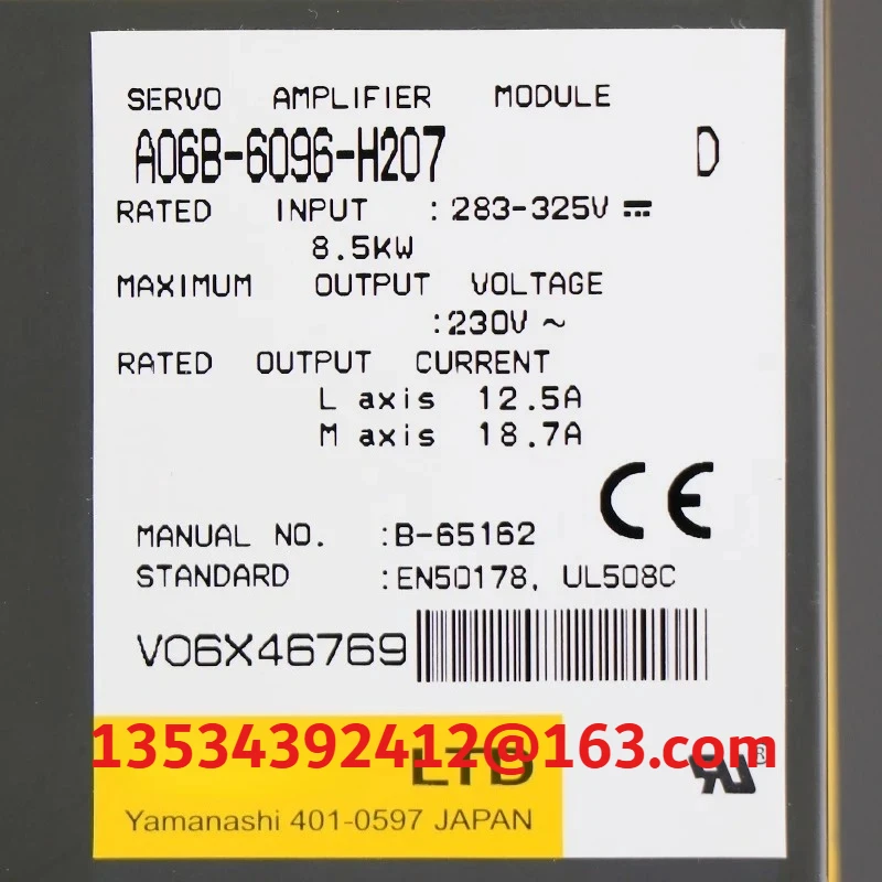 

For FANUC A06B-6096-H207 Used Servo Drive Servo Amplifier A06B-6096-H207 Used