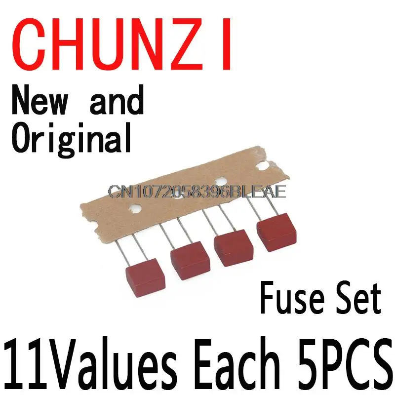 55PCS/Set Square Plastic Fuse Assortment Kit Fuses Slow Blow Tube Fuse Set 392 0.5A 1A 2A 2.5A 3.15A 4A 5A 6.3A 8A 10A 15A 250V