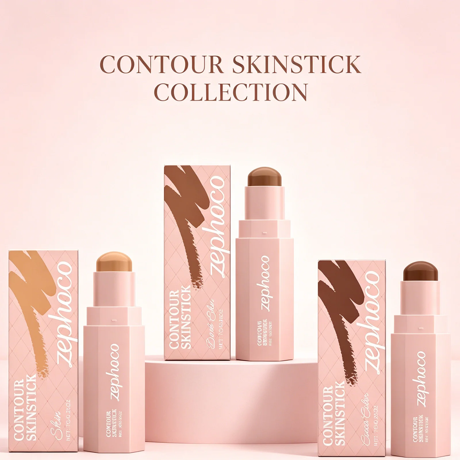 Zephoco Contour Stick Smudge Proof Moisturizing Facial Contouring Nose Shadow Three-Dimensional Contour Cream Makeup Cosmetics