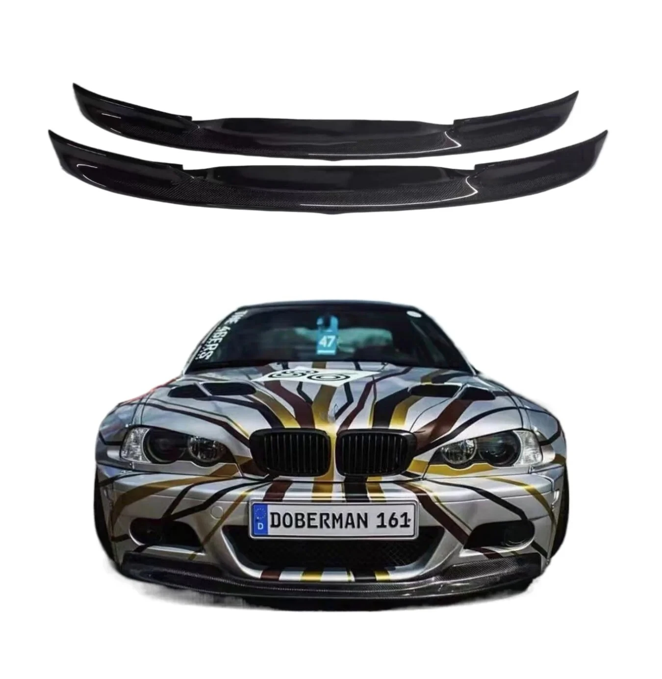 

For Bmw E46 M3 Csl Style Carbon Fiber Front Bumper Lip
