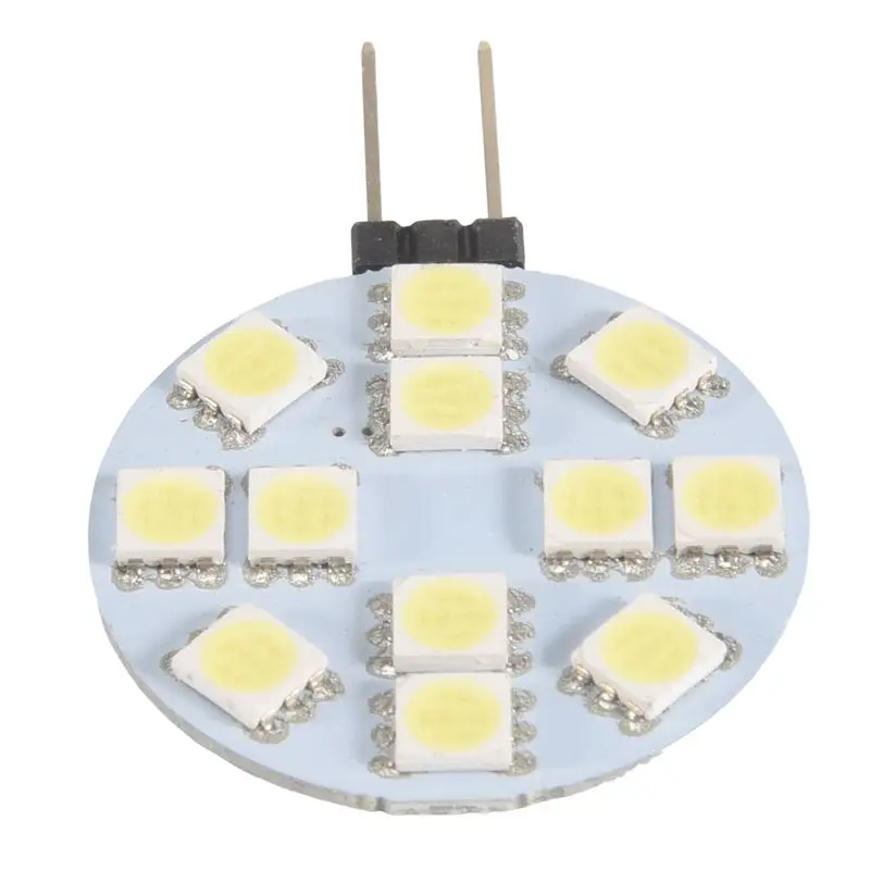 12PCS G4 Puck Lights LED Bulbs Side Pin Base Round G4 5050 12SMD LED RV Camper Light Home Reading Light-N25R