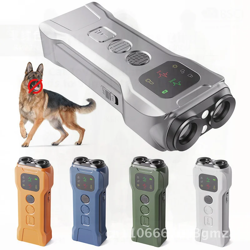 

Ультразвуковое устройство для дрессировки собак с поясом, двойная остановка лая, мигающий свет, портативное оборудование для коррекции поведения собак