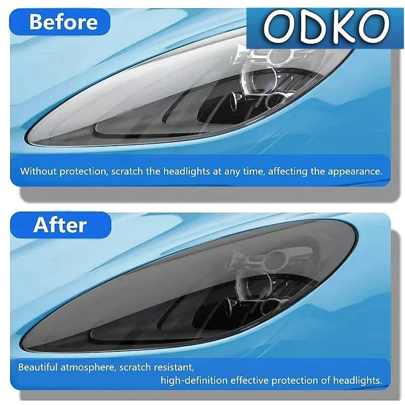 AEP TPU TPH Black Car Headlight Sticker Anti-scratch Film for Porsche Macan Cayenne Panamera 718 911 Boxster Cayman Accessories