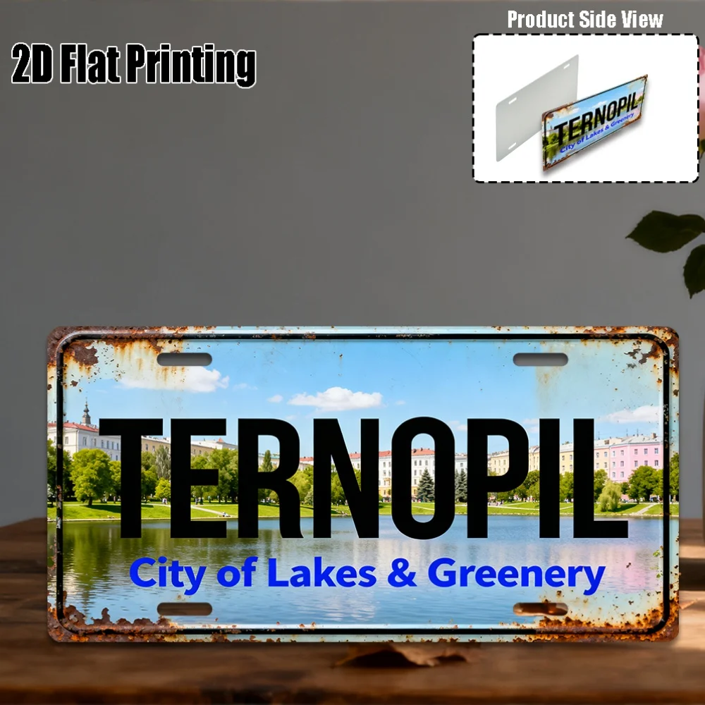 1pc Vintage Ternopole Sign Suitable for Yard Signs & Wall Art - Retro Lake Decoration, Urban Style Natural Wall Hanging for