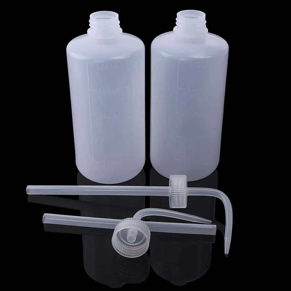 500ml LDPE Squirt Bottles with Slanted Neck and Tip 6 Pack for Safe and Easy Dispensing of Liquids and Solutions