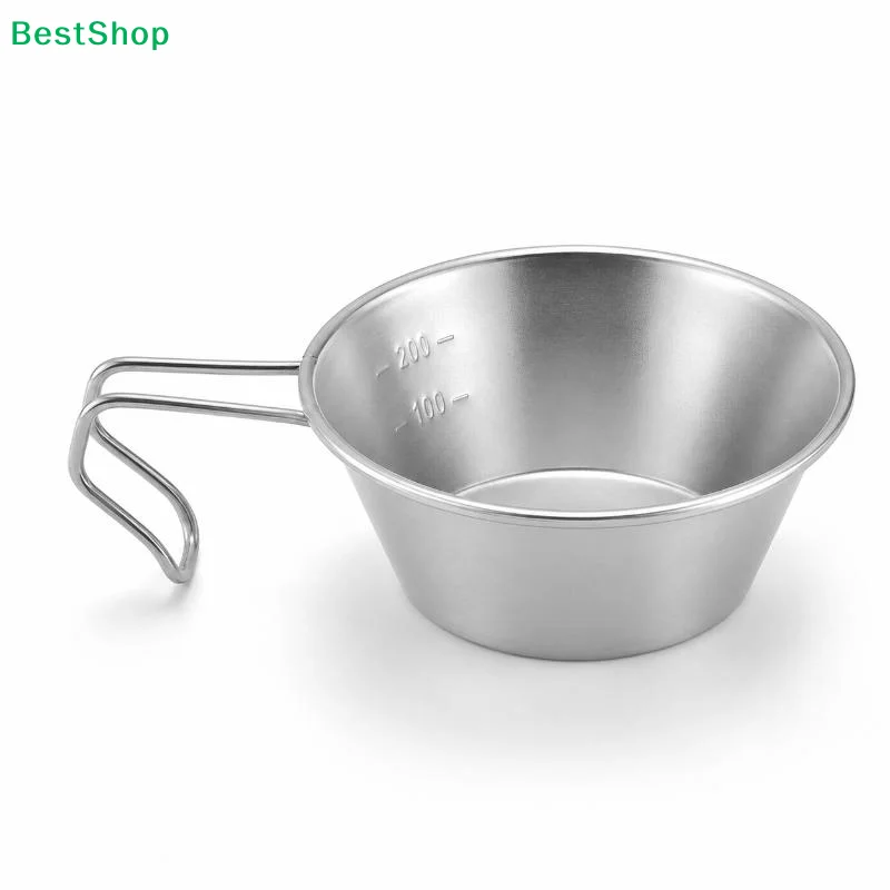 〔Q〕300ml Stainless Steel Sierra Cup Outdoor Camping Coffee Tea Mug Portable Picnic Tableware BBQ Hiking Backpacking Water Cup