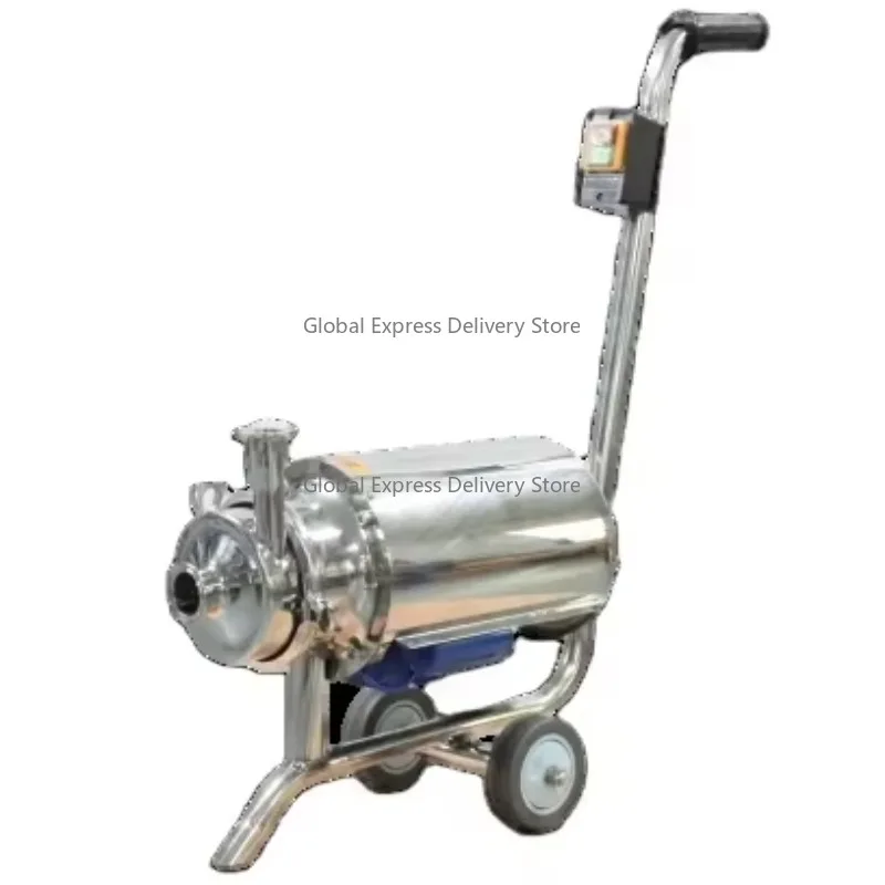 Sanitary Stainless Steel SS304 Tri Clamp Milk Pump 0.75KW 120V/60HZ Single Phase Centrifugal Pump with Trolley for Food Industry